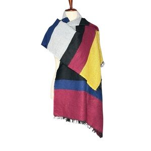 MERONA Blanket Scarf Multicolor Colorblock Soft Cozy Versatile 73”L,28”W OS